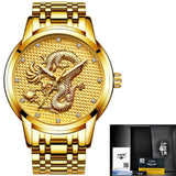 Gold Dragon Watch Men