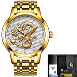Gold Dragon Watch Men