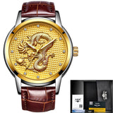 Gold Dragon Watch Men