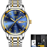 Stainless Steel Gold Watch Men's