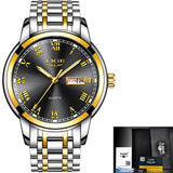 Stainless Steel Gold Watch Men's