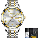 Stainless Steel Gold Watch Men's