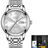 Stainless Steel Gold Watch Men's
