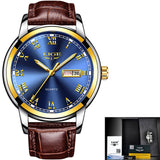 Stainless Steel Gold Watch Men's