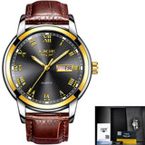 Stainless Steel Gold Watch Men's
