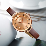 CIVO 2018 New Brown Leather Strap Watch